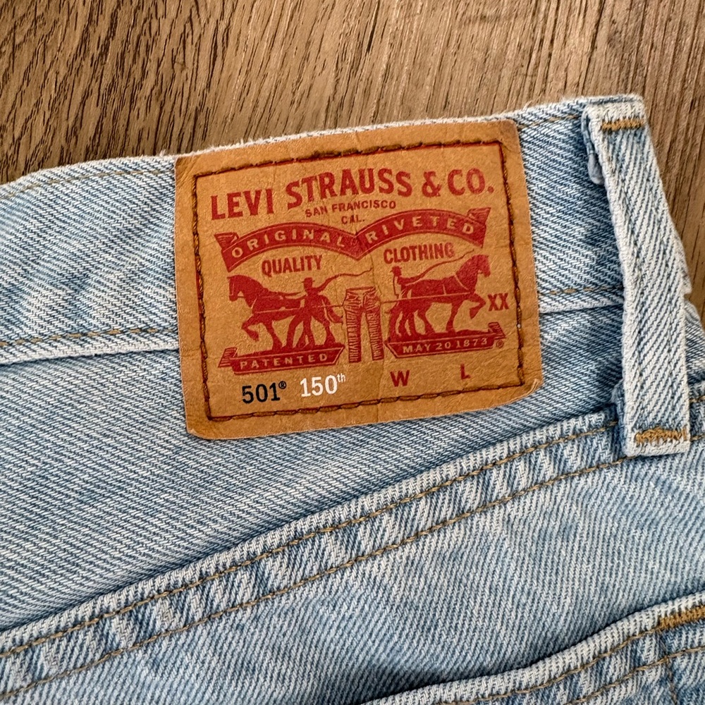 Levi's Sky Blue Straight Leg Jeans - Picture 6 of 10
